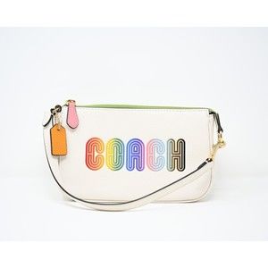 COACH NOLITA 19 Pride Rainbow Graphic Chalk Multi Pebbled Leather NWT CA438 $218